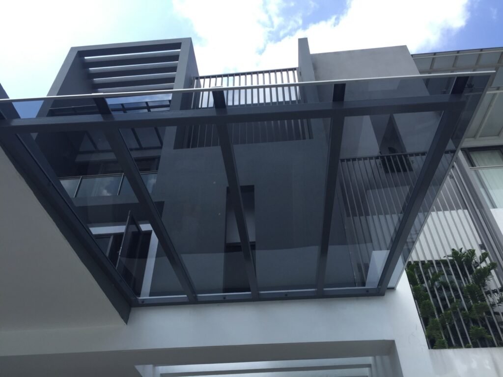 Stylish awnings Singapore perfect for private estate outdoor areas